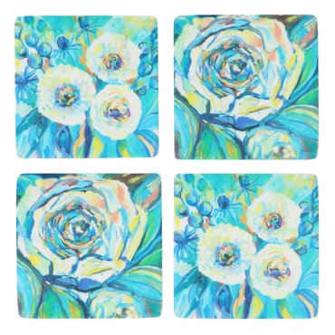 Impressionist Roses Resin Coaster