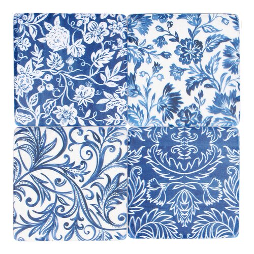 Indigo Wallpaper Resin Coaster
