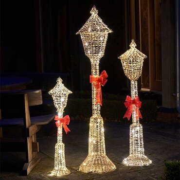 Lamp Post Glitter Twist Gold 150cm