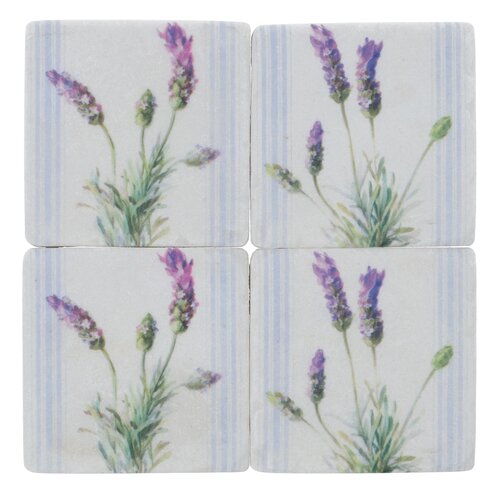 Lavender Stripe Resin Coaster