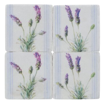 Lavender Stripe Resin Coaster