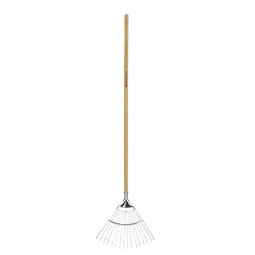 Lawn/Leaf Rake Long Handle Stainless Steel - image 1