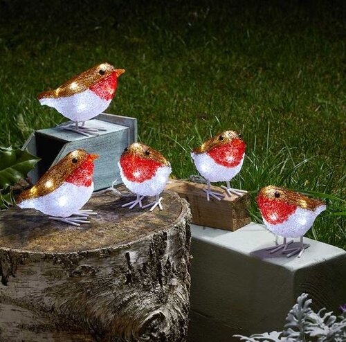 Acrylic Ice Robins 10cm Set of 5 - image 1