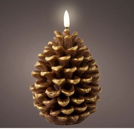 Led Candle Pinecone Brown BO Large