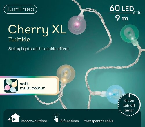 LED Cherry Lights 60L Multi / Clear - image 2