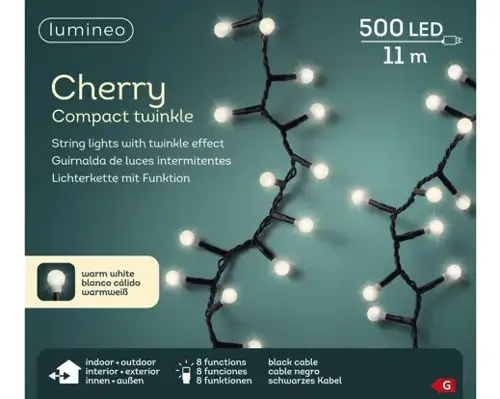 LED Cherry Lights Gb 8 Function Twinkle Effect Outdoor - image 5