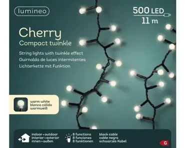 LED Cherry Lights Gb 8 Function Twinkle Effect Outdoor - image 5
