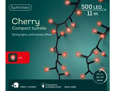 LED Compact Cherry Lights x 500 Red - image 3