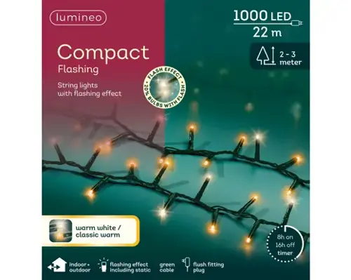LED Compact Lights W/Flash Effect x1000L (Classic Warm) - image 2