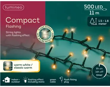LED Compact Lights W/Flash Effect x500L (Classic Warm) - image 2