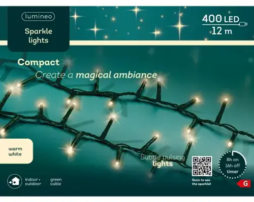 LED Compact Lights x400 (Warm White/Green Sparkle) - image 2