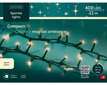 LED Compact Lights x400 (Warm White/Green Sparkle) - image 2