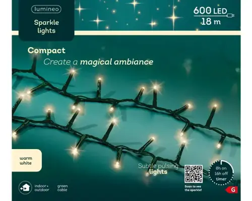 LED Compact Lights x600 (Warm White/Green Sparkle) - image 2