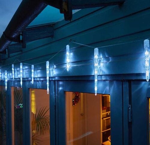 LED Icicles Cool White x 10