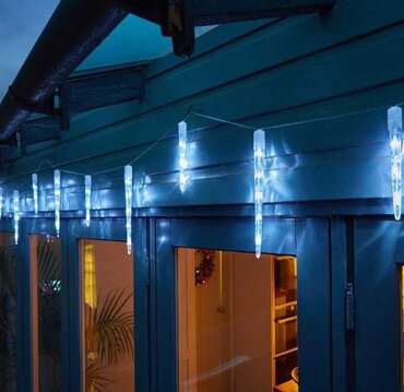 LED Icicles Cool White x 10