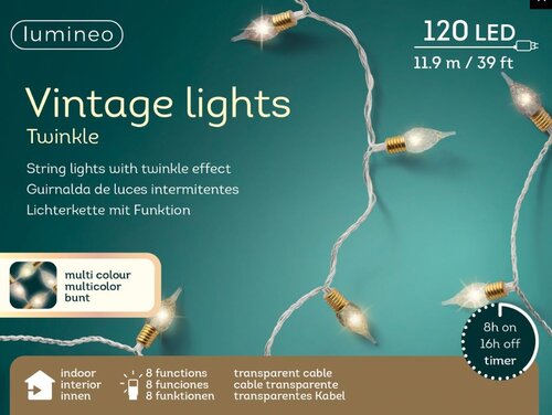 LED Vintage Lights 120L Multi / Clear 1190cm 120L - image 2