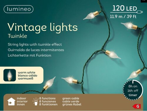 Led Vintage Lights Warm White/ Green 1190cm 120L - image 2