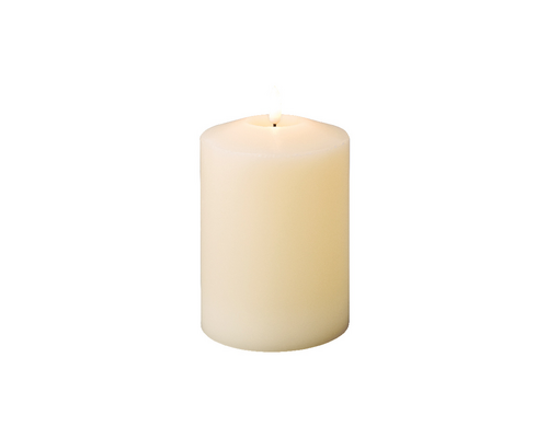Led Wax Church Candle 10x16.5cm Cream B/O - image 1