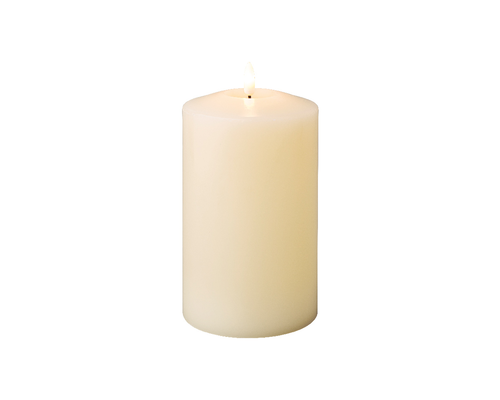 Wax Cream Church Candle 10x19cm (Battery Operated) - image 1
