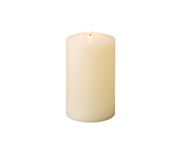 Wax Cream Church Candle 10x19cm (Battery Operated)