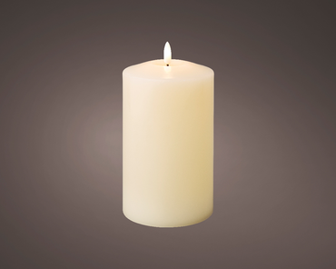 Wax Cream Church Candle 10x19cm (Battery Operated) - image 2