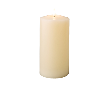 Wax Cream Church Candle 10x25cm (Battery Operated)