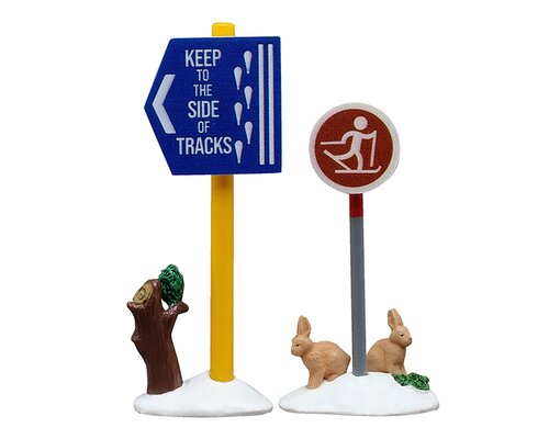 Lemax Cross Country Ski Sign Set of 2