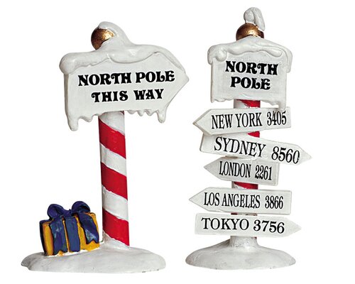 Lemax North Pole Signs Set of 2