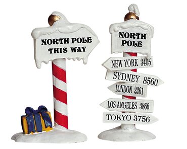 Lemax North Pole Signs Set of 2