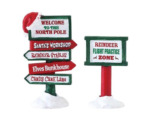Lemax North Pole Signs Set of 2