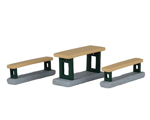 Lemax Picnic Benches Set of 3