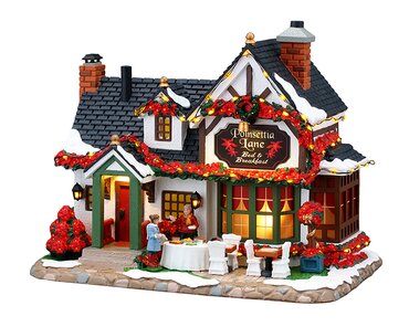 Lemax Poinsettia Lane Bed & Breakfast