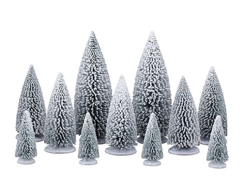 Lemax White Pine Trees Set of 11