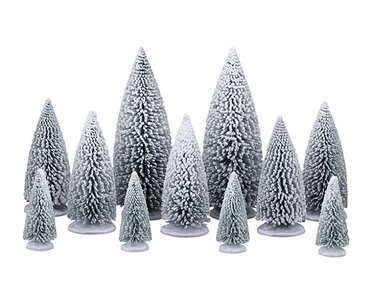 Lemax White Pine Trees Set of 11