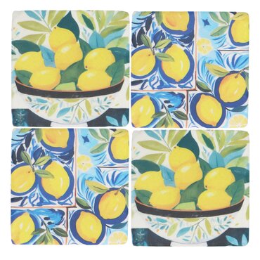 Lemon Bowl & Tile Resin Coaster