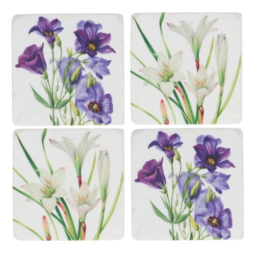Lisianthus & Crocus Resin Coaster
