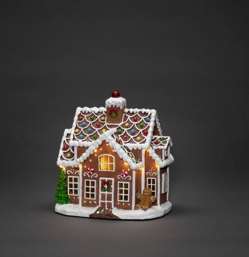 Lit Gingerbread House