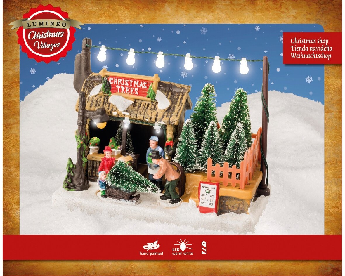 Lumineo Light Up Winter Square Scene Village With LED, MUSIC And MOTION