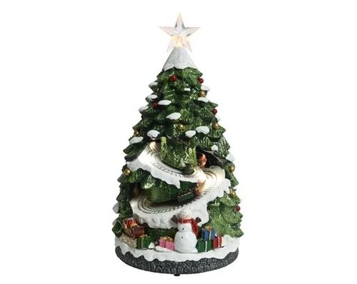Lit Village Christmas Tree w/Train & Star