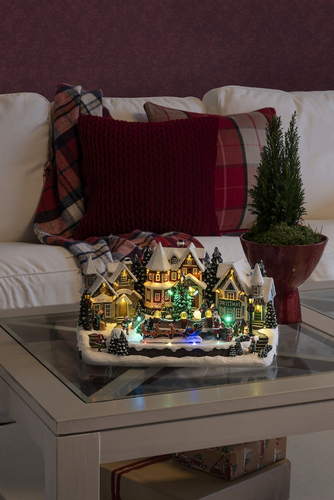 Lit Village with Moving Reindeer & Sleigh - image 3