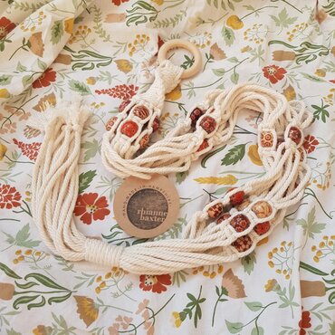 Sylvia Macrame Hanger with Indian Beads (Small) - image 1