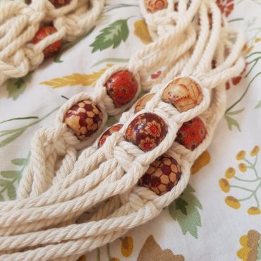 Sylvia Macrame Hanger with Indian Beads (Small) - image 3