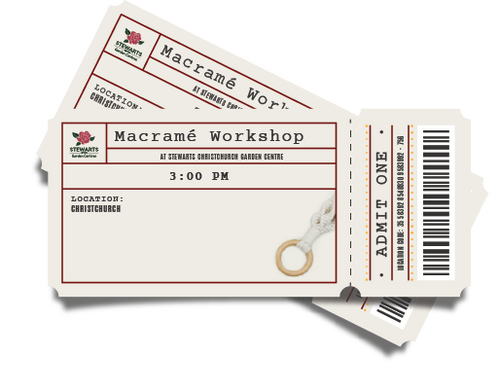 Macrame Workshop at Stewarts Christchurch Garden Centre Ticket