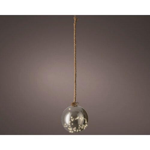 Warm White Micro LED Grey Glass Ball on Rope (XL) - image 2