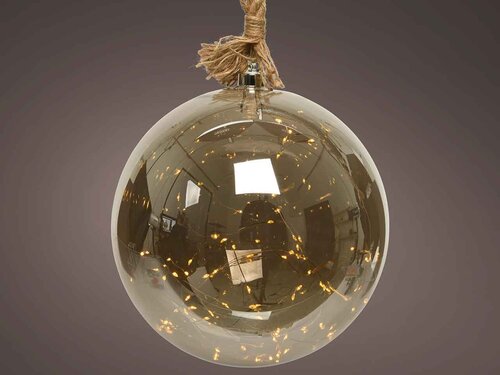 Warm White Micro LED Grey Glass Ball on Rope (XL) - image 3