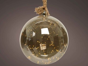 Warm White Micro LED Grey Glass Ball on Rope (XL) - image 3