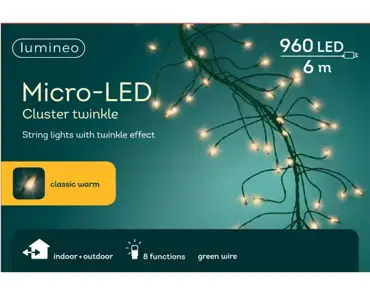 Micro LED Cluster x960 Classic Warm White/Green 600cm - image 4