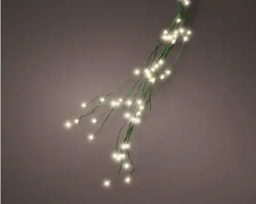 Micro LED Tree Light w/flash Warm White / Green Cable 210cm - image 1