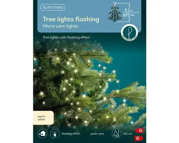 Micro LED Tree Light w/flash Warm White / Green Cable 210cm - image 6