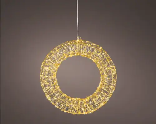 Micro LED Wreath Gold/Classic Warm 38cm - image 1